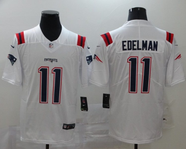Men's New England Patriots Julian Edelman #11 White Jersey
