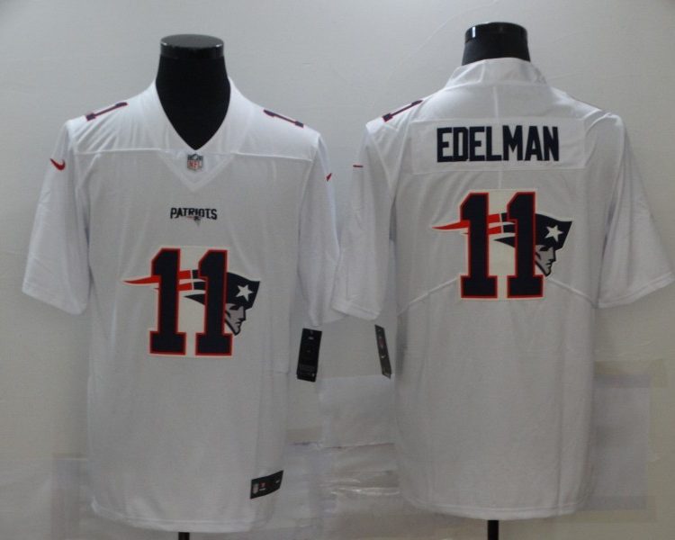 Men's New England Patriots Julian Edelman #11 White Jersey
