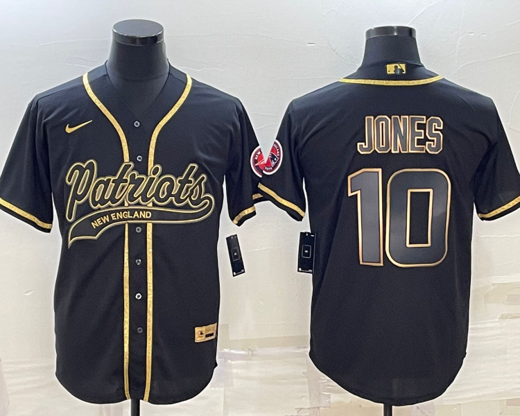 Men's New England Patriots Mac Jones #10 Black Jersey Joint Edition