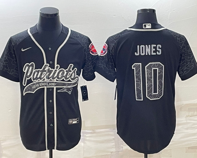 Men's New England Patriots Mac Jones #10 Black RFLCTV Limited Jersey Joint Edition