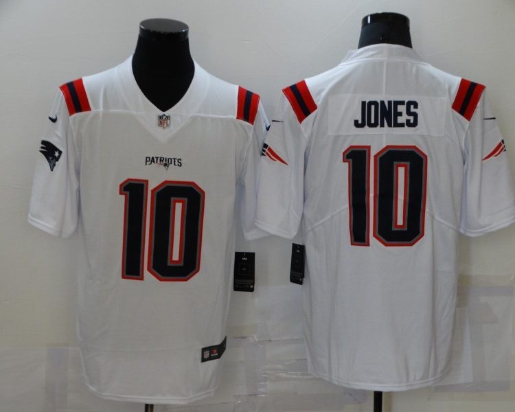 Men's New England Patriots Mac Jones #10 White Vapor Limited Jersey