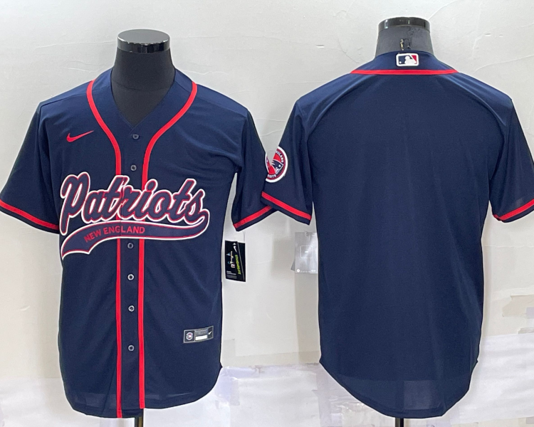 Men's New England Patriots Navy Blank Jersey
