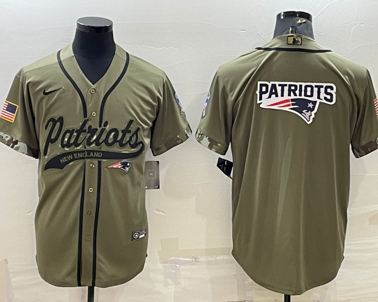 Men's New England Patriots Olive 2022 Salute To Service Limited Jersey