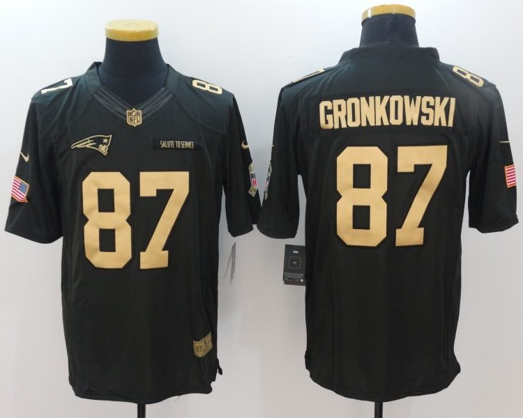 Men's New England Patriots Rob Gronkowski #87 Black Alternate Jersey