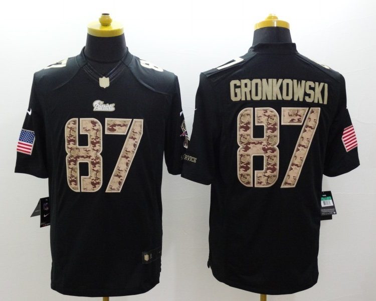 Men's New England Patriots Rob Gronkowski #87 Black Authentic Jersey