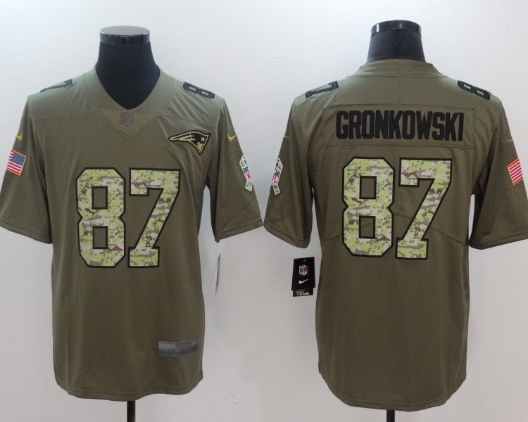 Men's New England Patriots Rob Gronkowski #87 Brown Jersey