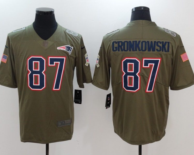 Men's New England Patriots Rob Gronkowski #87 Brown Jersey