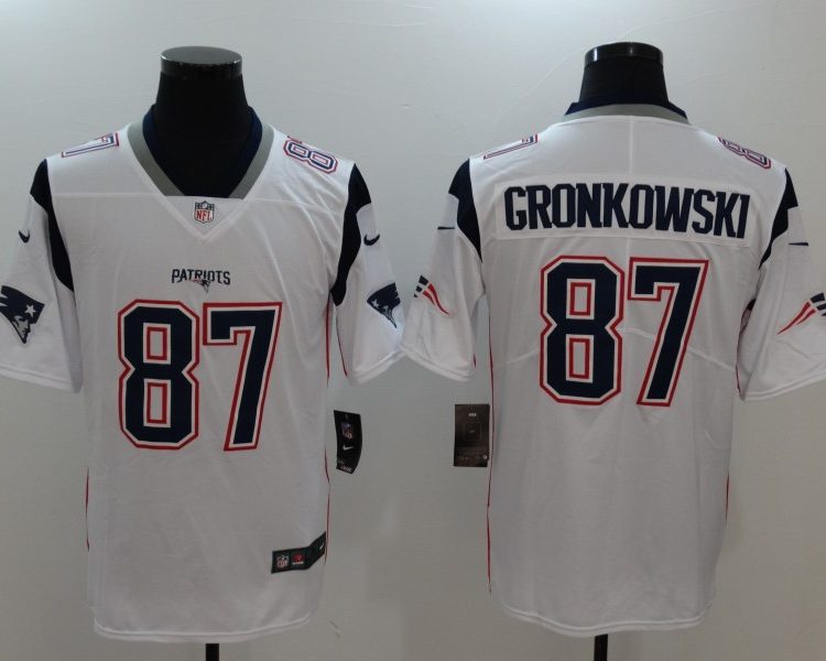 Men's New England Patriots Rob Gronkowski #87 White Jersey
