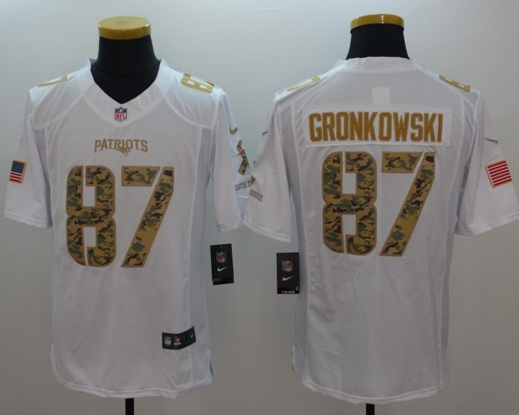 Men's New England Patriots Rob Gronkowski #87 White Jersey