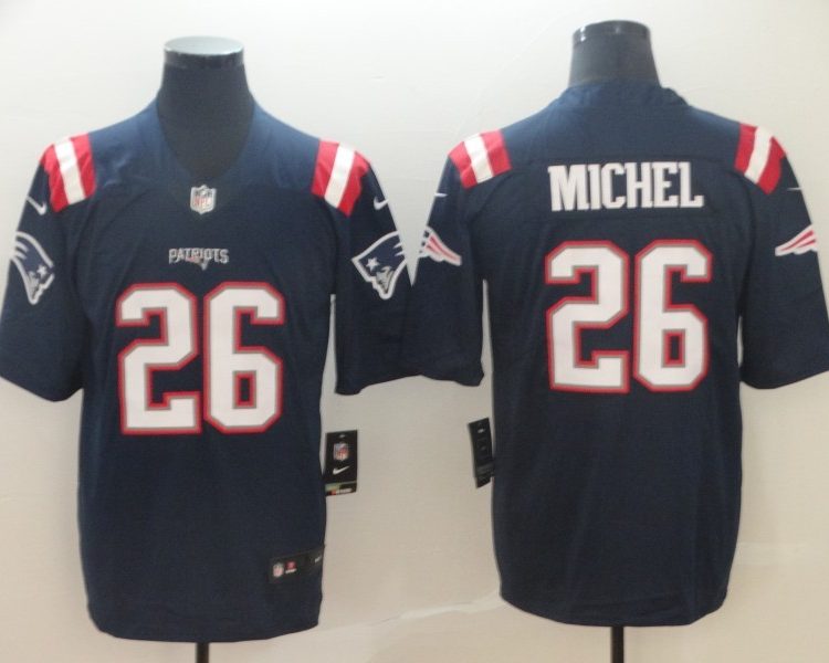 Men's New England Patriots Sony Michel #26 Navy Jersey