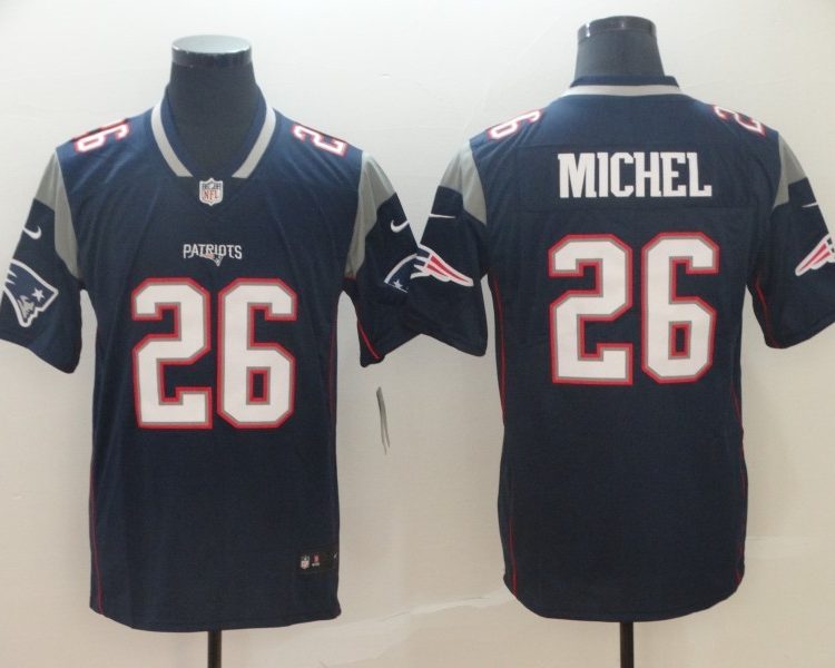 Men's New England Patriots Sony Michel #26 Navy Jersey