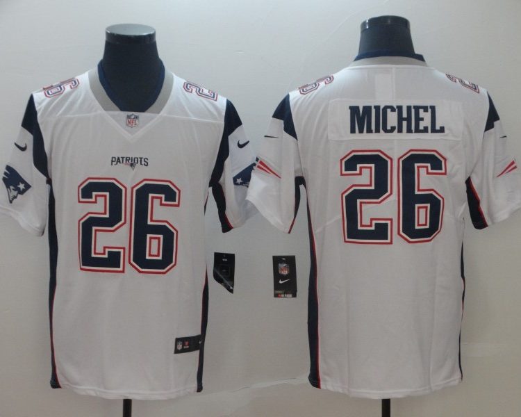 Men's New England Patriots Sony Michel #26 White Jersey