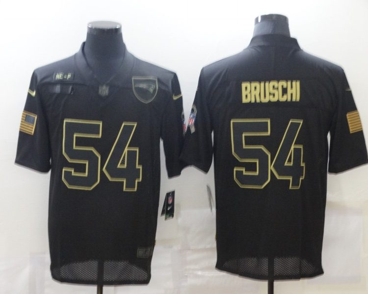 Men's New England Patriots Tedy Bruschi #54 Black Jersey