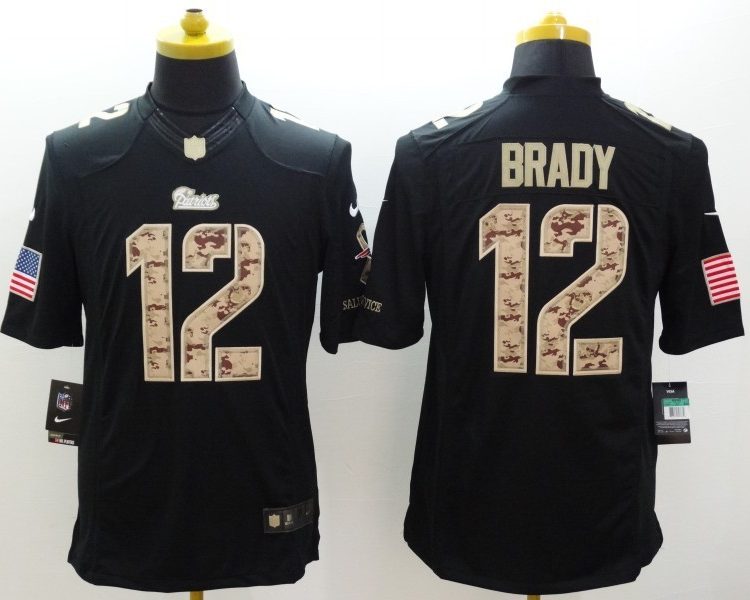 Men's New England Patriots Tom Brady #12 Black Alternate Jersey