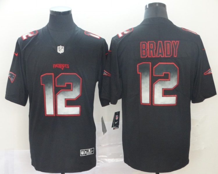 Men's New England Patriots Tom Brady #12 Black Jersey