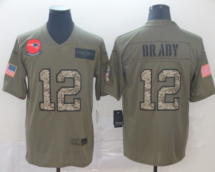Men's New England Patriots Tom Brady #12 Brown Jersey