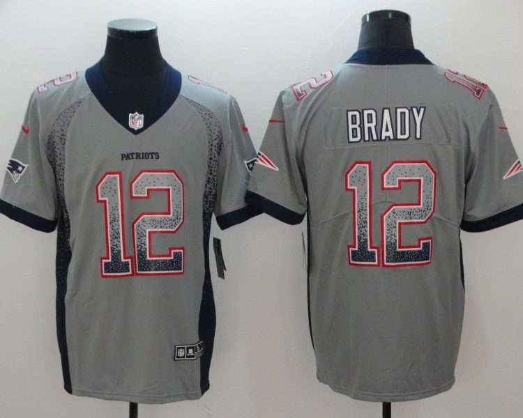Men's New England Patriots Tom Brady #12 Gray Jersey