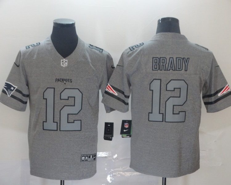 Men's New England Patriots Tom Brady #12 Gray Jersey