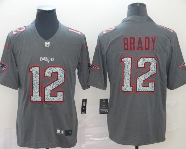 Men's New England Patriots Tom Brady #12 Gray Jersey