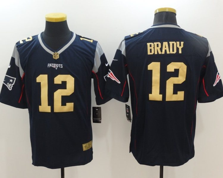 Men's New England Patriots Tom Brady #12 Navy Alternate Jersey