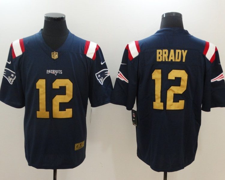 Men's New England Patriots Tom Brady #12 Navy Authentic Jersey