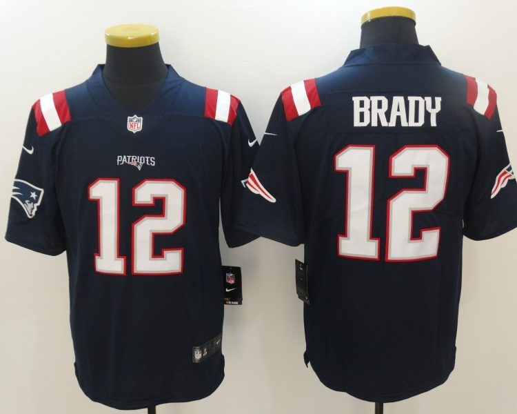 Men's New England Patriots Tom Brady #12 Navy Jersey