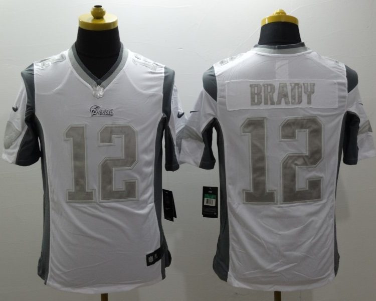 Men's New England Patriots Tom Brady #12 White Authentic Jersey