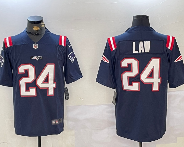 Men's New England Patriots Ty Law #24 Navy Retired Alternate Jersey
