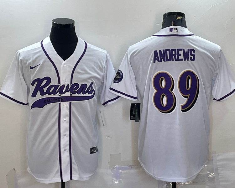 Men's Baltimore Ravens Mark Andrews #89 White Jersey Joint Edition