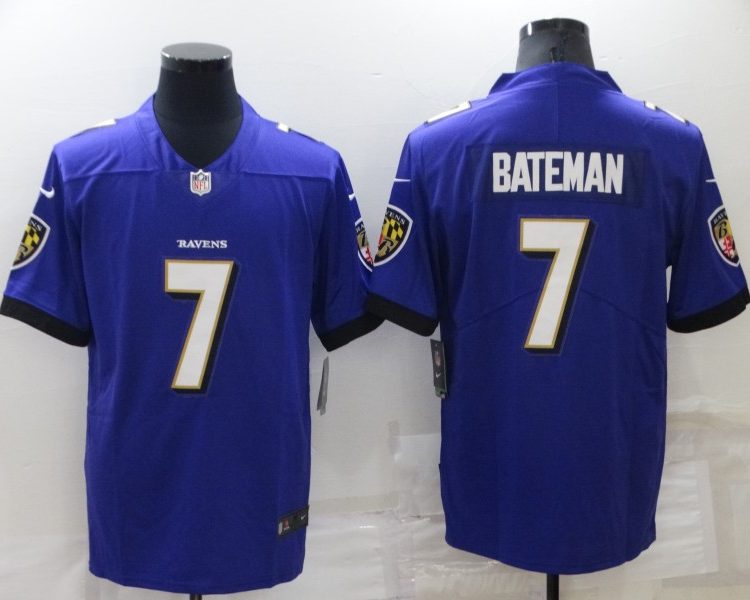 Men's Baltimore Ravens Rashod Bateman #7 Purple Jersey