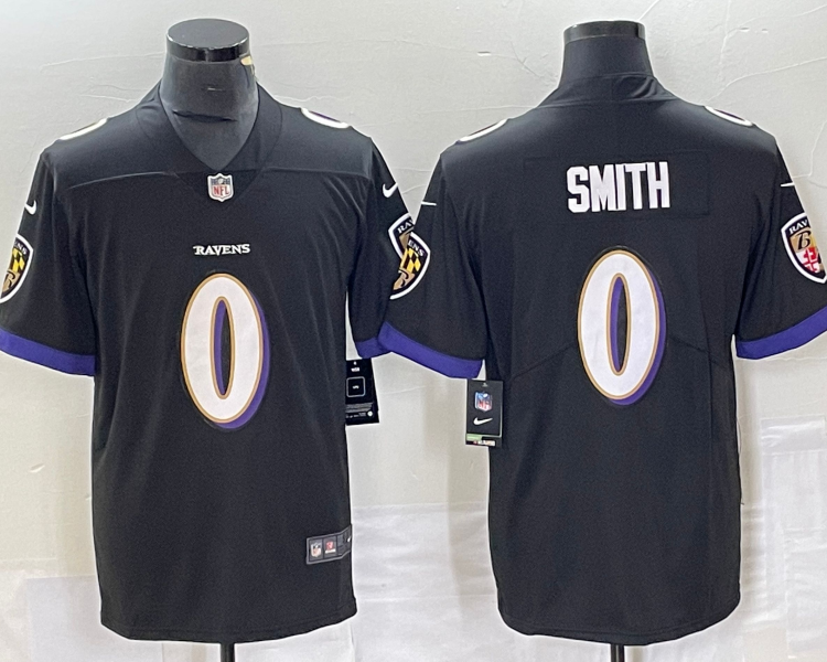 Men's Baltimore Ravens Roquan Smith #0 Black Team Jersey