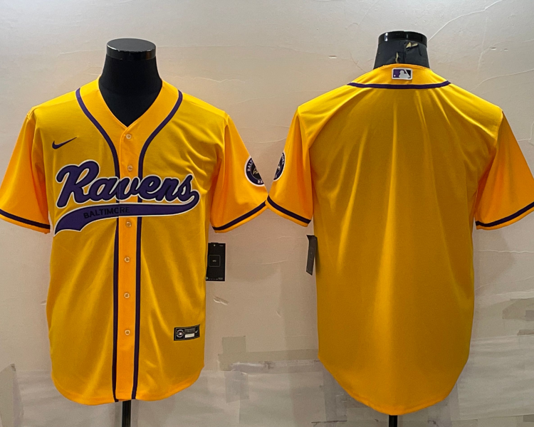 Men's Baltimore Ravens Yellow Blank Jersey
