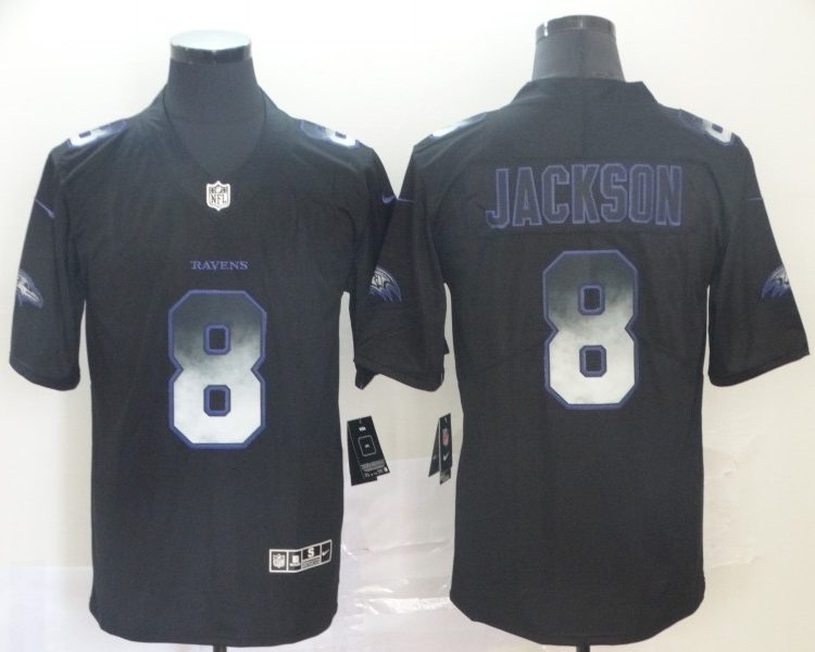 Men's Baltimore Ravens #8 Lamar Jackson Black Alternate Jersey