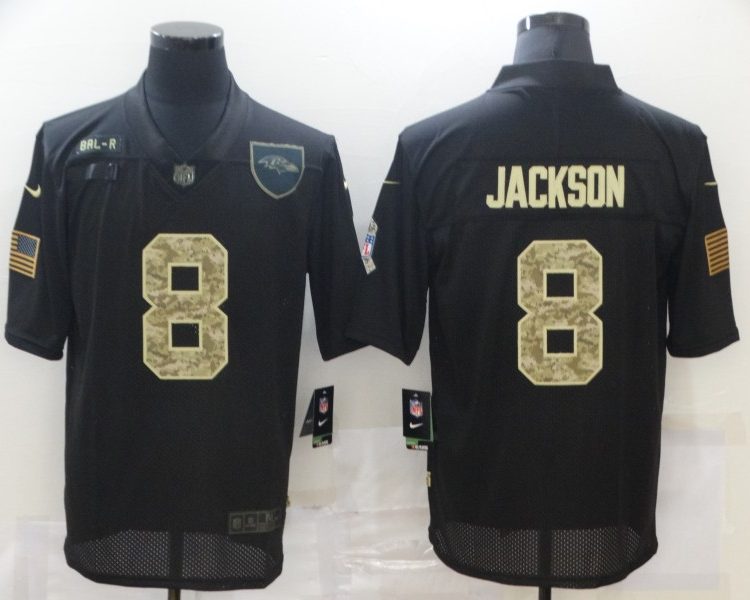 Men's Baltimore Ravens #8 Lamar Jackson Black Jersey