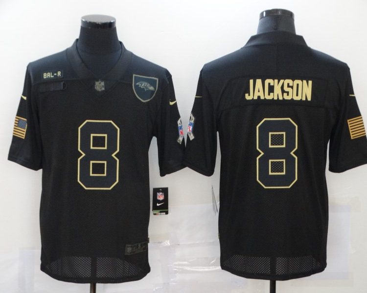 Men's Baltimore Ravens #8 Lamar Jackson Black Jersey