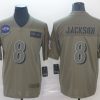 Men's Baltimore Ravens #8 Lamar Jackson Grey Jersey