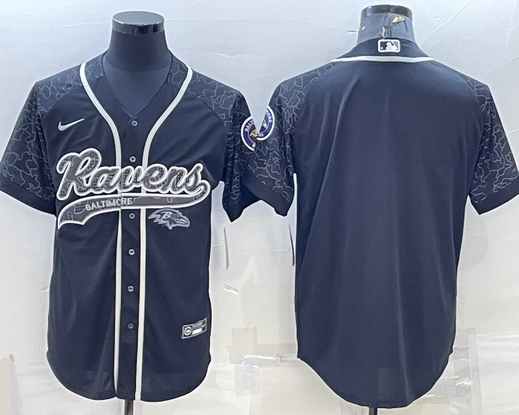 Men's Baltimore Ravens Black RFLCTV Limited Blank Jersey