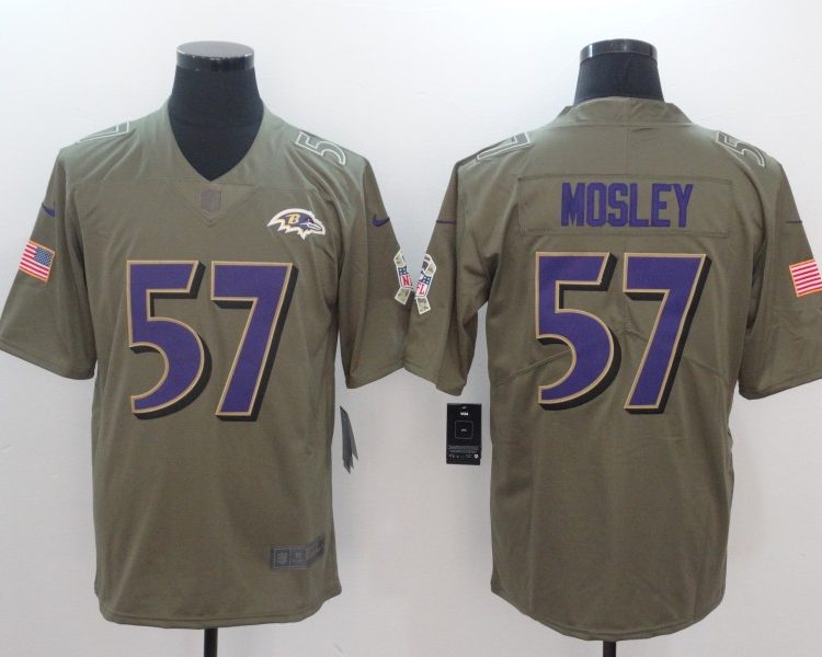 Men's Baltimore Ravens C.J. Mosley #57 Brown Jersey