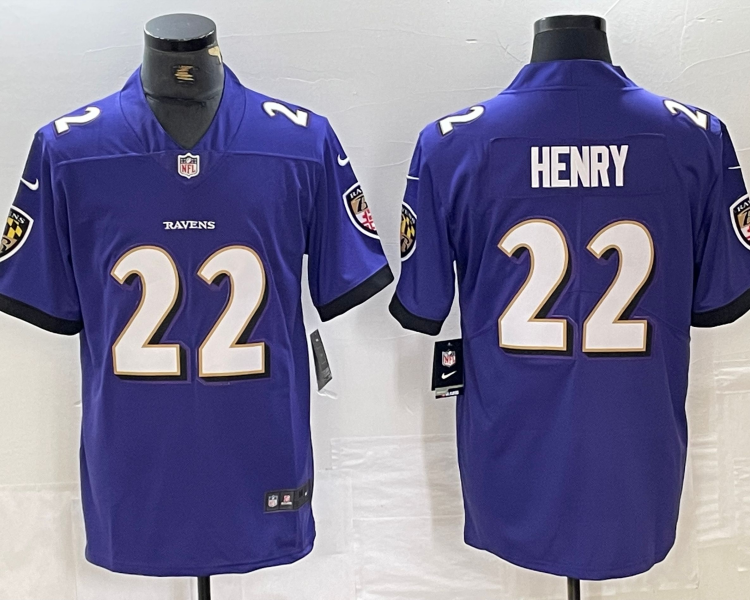 Men's Baltimore Ravens Derrick Henry #22 Purple Jersey