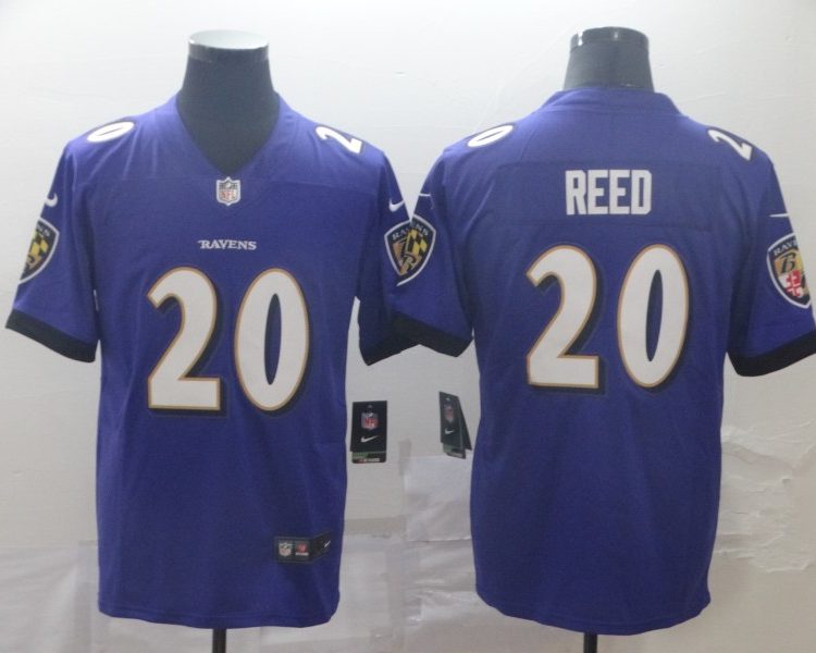 Men's Baltimore Ravens Ed Reed #20 Purple Jersey