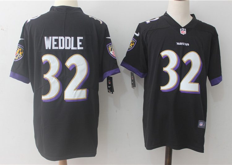 Men's Baltimore Ravens Eric Weddle #32 Black Jersey