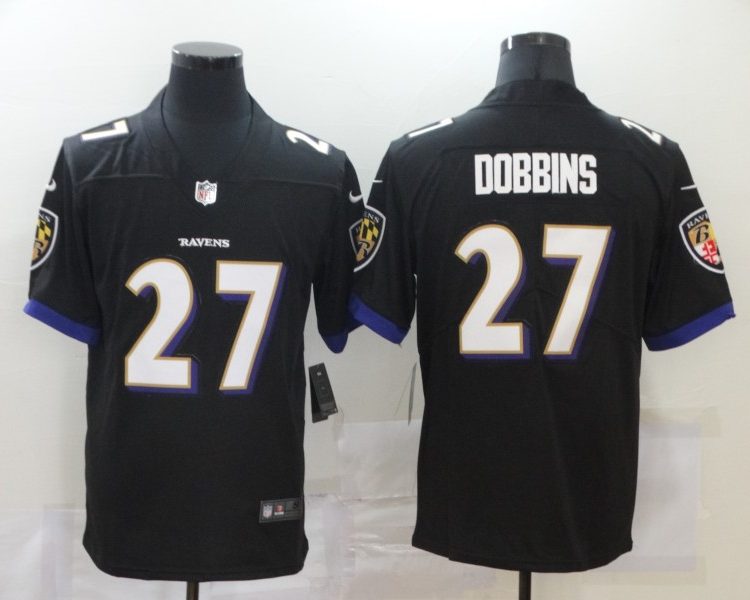 Men's Baltimore Ravens J.K. Dobbins #27 Black Jersey