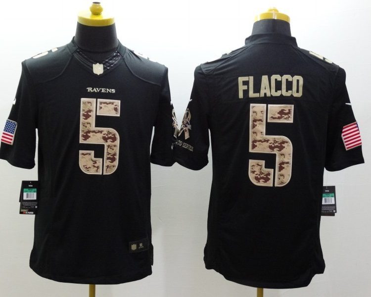 Men's Baltimore Ravens Joe Flacco #5 Black Jersey