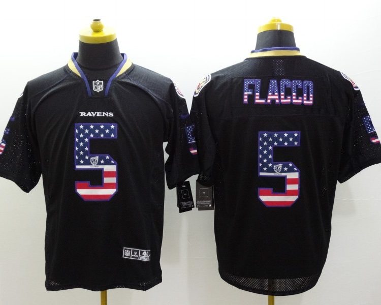 Men's Baltimore Ravens Joe Flacco #5 Black Jersey