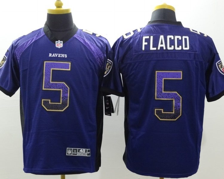 Men's Baltimore Ravens Joe Flacco #5 Purple Jersey