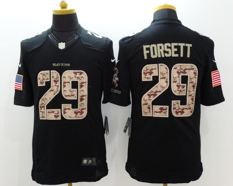 Men's Baltimore Ravens Justin Forsett #29 Black Jersey