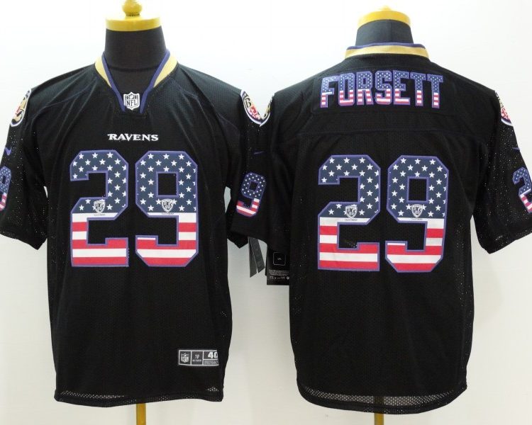 Men's Baltimore Ravens Justin Forsett #29 Black Jersey
