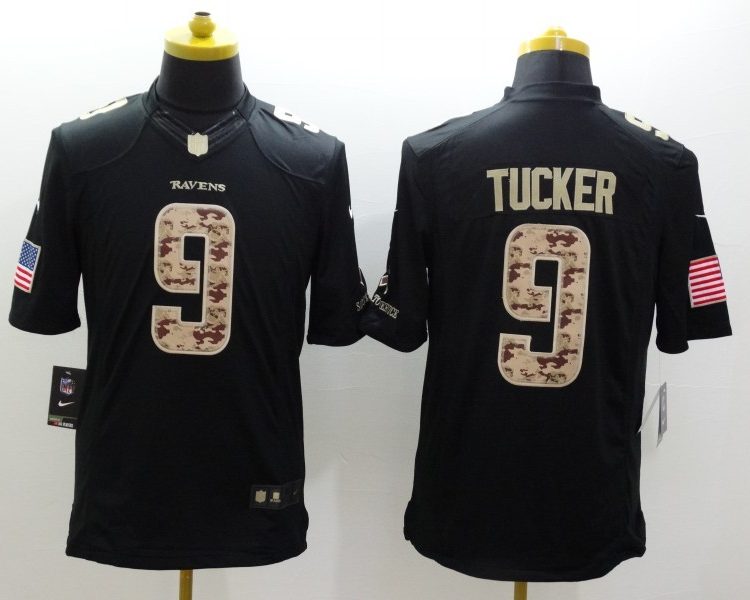 Men's Baltimore Ravens Justin Tucker #9 Black Alternate Jersey