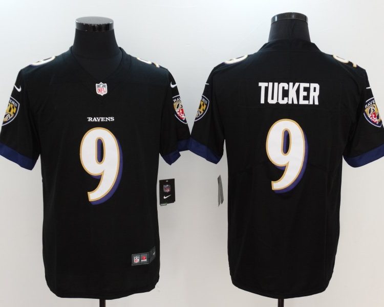 Men's Baltimore Ravens Justin Tucker #9 Black Jersey