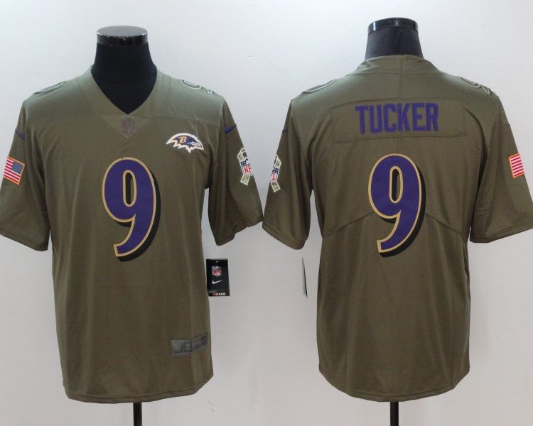 Men's Baltimore Ravens Justin Tucker #9 Brown Jersey